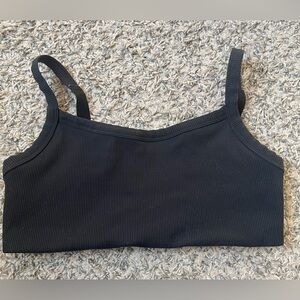 Black Ribbed Aerie Sports Bra